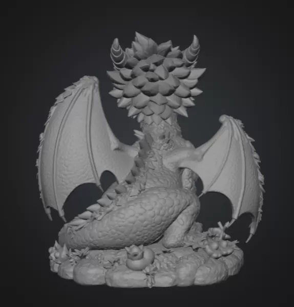 Blossom Heart Dragon STL File for 3D Print - Model preview 10