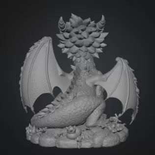 Blossom Heart Dragon STL File for 3D Print - Model thumbnail 10