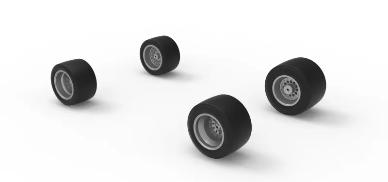 Wheel set of Asphalt Supermodified stock car V3 Scale 1:25 - Model preview 7