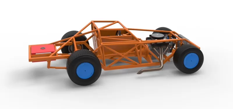 Vintage Dirt late model Race car Base Version 4 Scale 1:25 - Model preview 16