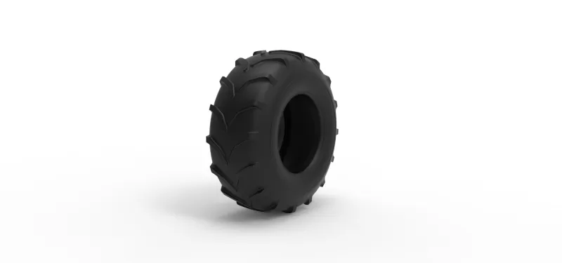 Mud dragster front tire 5 Scale 1:25 - Model preview 2