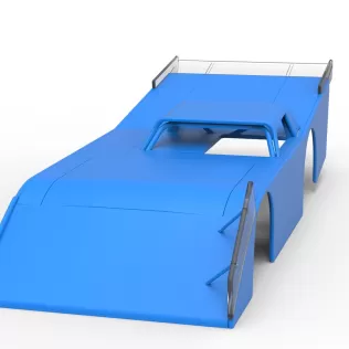 Shell of Vintage Dirt late model Race car Version 5 Scale 1:25 - Model thumbnail 4