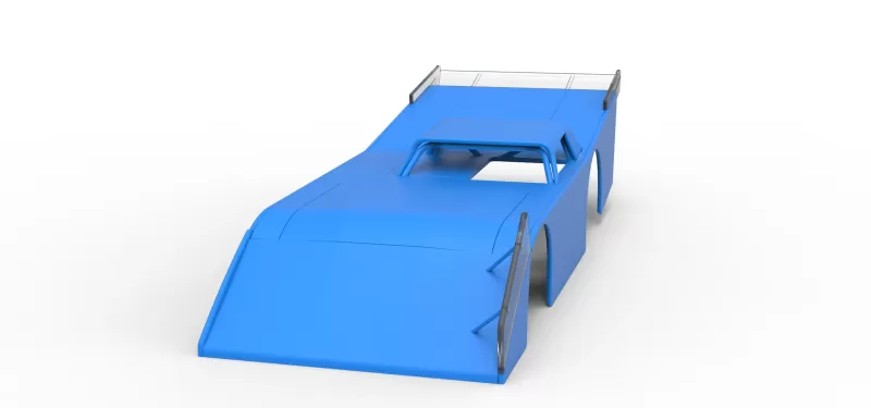 Shell of Vintage Dirt late model Race car Version 5 Scale 1:25 - Model preview 4