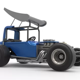 Vintage Winged Supermodified stock car Version 2 Scale 1:25 - Model thumbnail 25