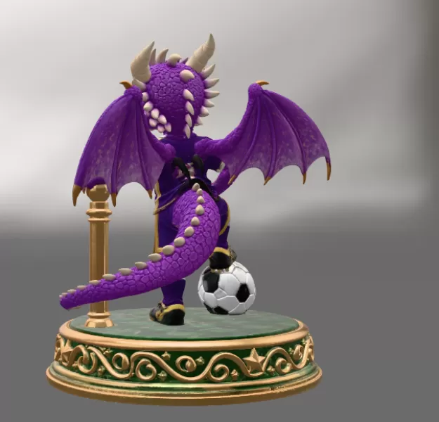 Fantasy Football Dragon STL for 3D Printing - Model preview 5