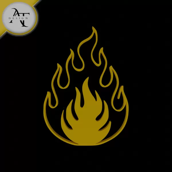 Simple Flame Symbol - 2D Art - Model preview 1