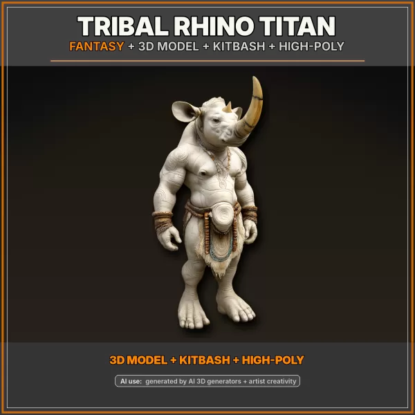 Animal Warrior Pack – Sci-Fi Fantasy High-Poly Kitbash 3D Model - Model preview 6