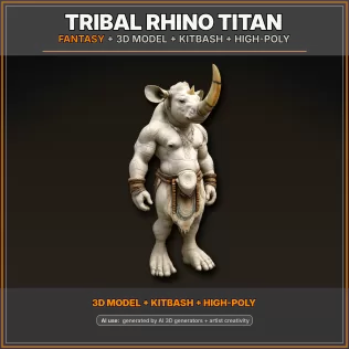 Animal Warrior Pack – Sci-Fi Fantasy High-Poly Kitbash 3D Model - Model thumbnail 6