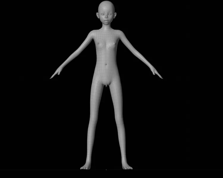 FEMALE tEEN bASE mESH - Model preview 6