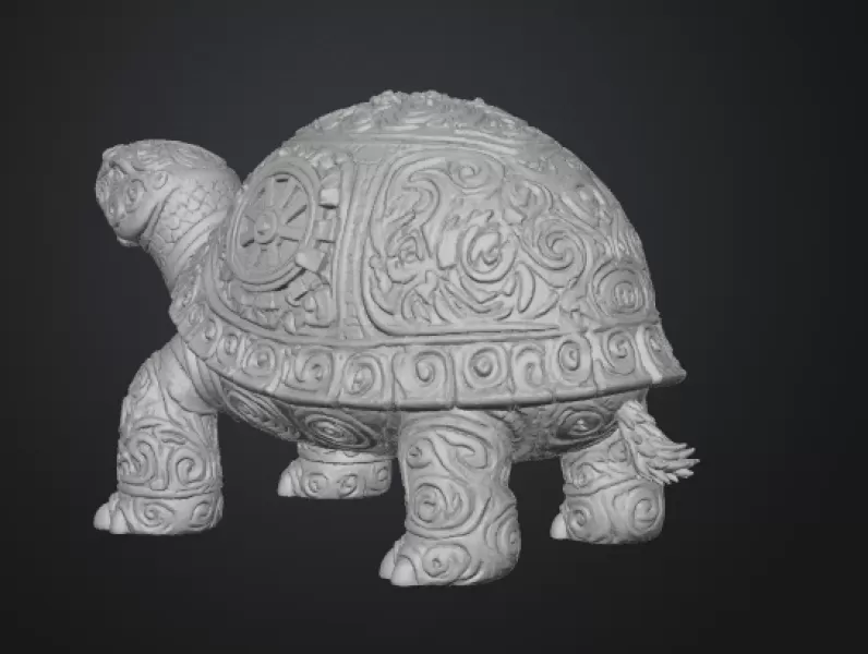 Steampunk Tortoise – Ornamental Mechanical Creature (STL) - Model preview 2