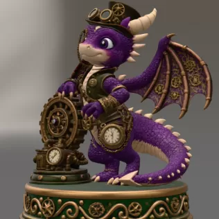 Clockwork Fantasy Dragon STL for 3D Printing - Model thumbnail 4