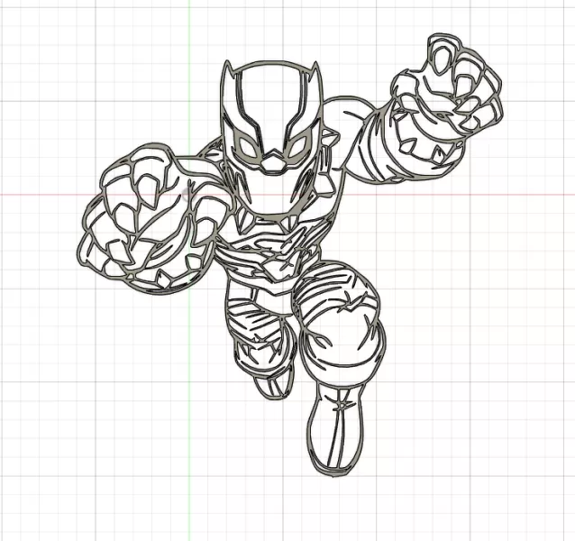 Silhouette Black Panther - Marvel Wall art - Model preview 1