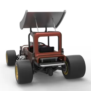 Vintage Winged Supermodified stock car Scale 1:25 - Model thumbnail 14