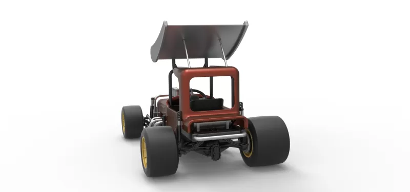 Vintage Winged Supermodified stock car Scale 1:25 - Model preview 14