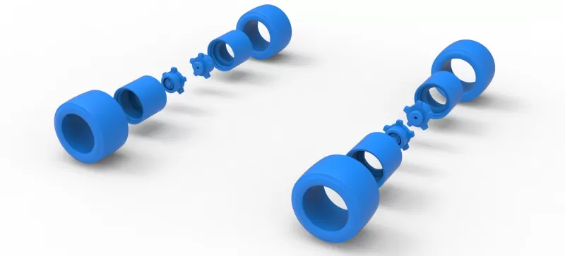 Wheel Set of Vintage Asphalt Modified stock car Scale 1:25 - Model preview 10