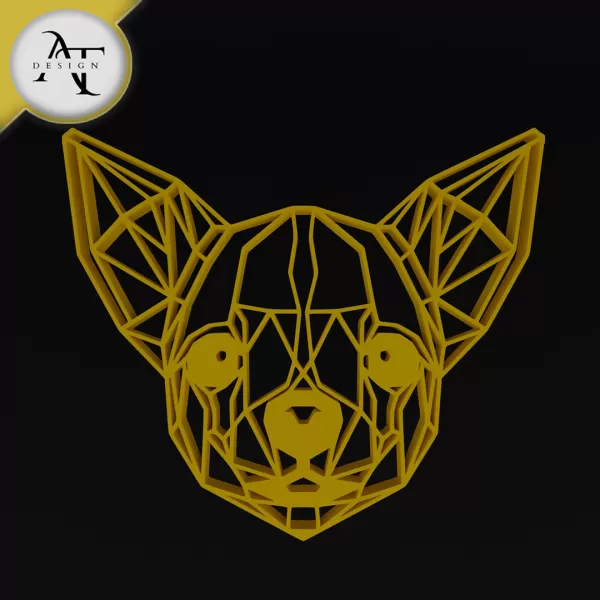 Dog - Geometric - 2D Wall Art Decor - Model preview 1