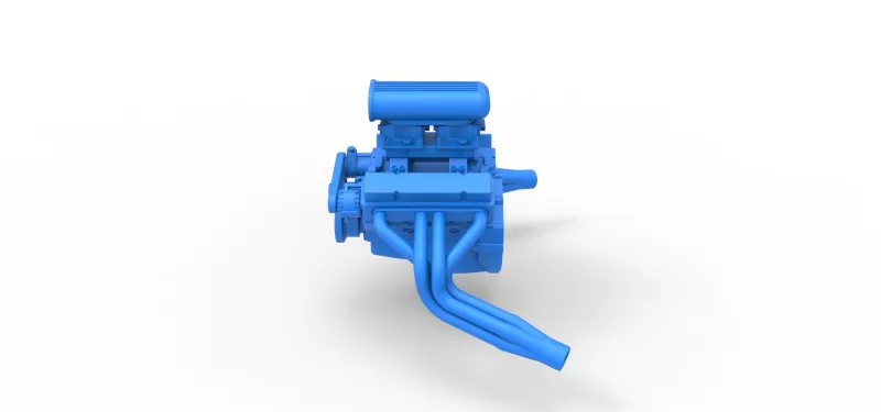 Engine V8 for vintage dragster Version 8 Scale 1:25 - Model preview 9