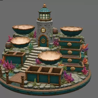 Lighthouse Jewelry Organizer STL File for 3D Print - Model thumbnail 5