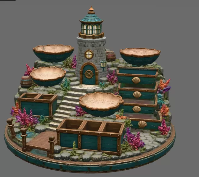 Lighthouse Jewelry Organizer STL File for 3D Print - Model preview 5