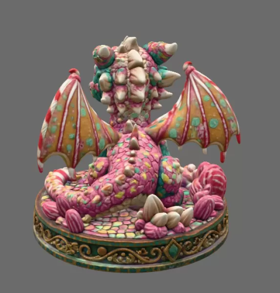 Candy Kingdom Baby Dragon STL File for 3D Print - Model preview 5