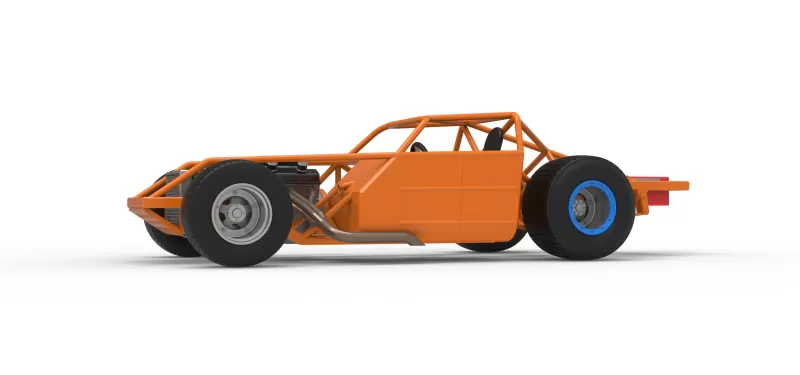 Vintage Dirt late model Race car Base Version 4 Scale 1:25 - Model preview 2