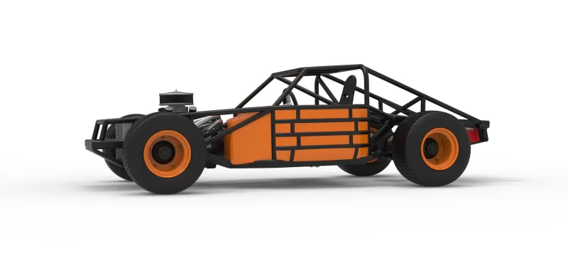 Vintage Dirt late model Race car Base Version 3 Scale 1:25 - Model preview 2