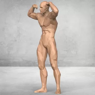 Muscular Man Statue - Model thumbnail 3
