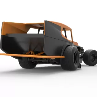 Vintage Dirt Modified stock car Version 5 while turning 1:25 - Model thumbnail 19