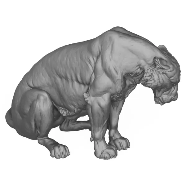 3D Printable Lioness - Model preview 6