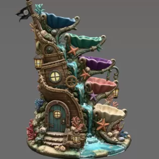 Enchanted Shipwreck Shell Bowl Organizer STL File for 3D Print - Model thumbnail 11