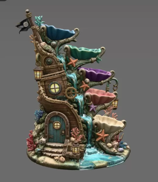 Enchanted Shipwreck Shell Bowl Organizer STL File for 3D Print - Model preview 11