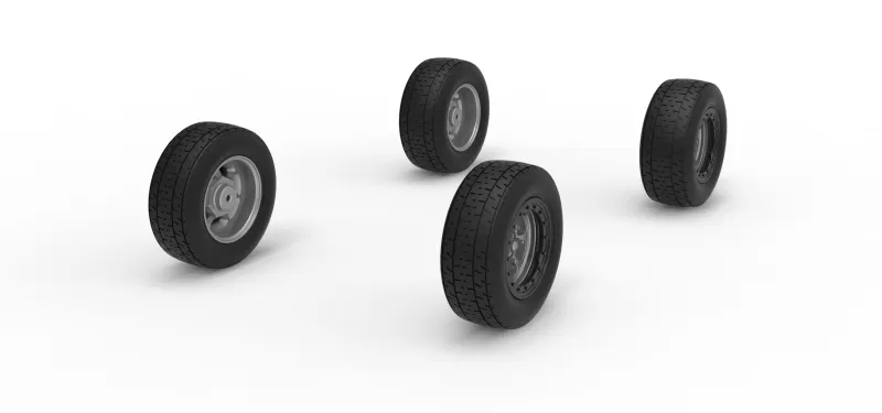 Wheel Set of Mod Lite Race car Version 2 Scale 1:25 - Model preview 2