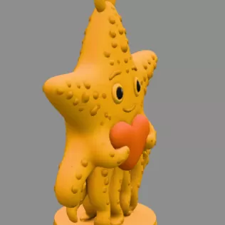Cute Starfish with Heart – 3D Printable STL File