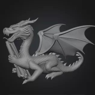 Dragon pen holder - Model thumbnail 2
