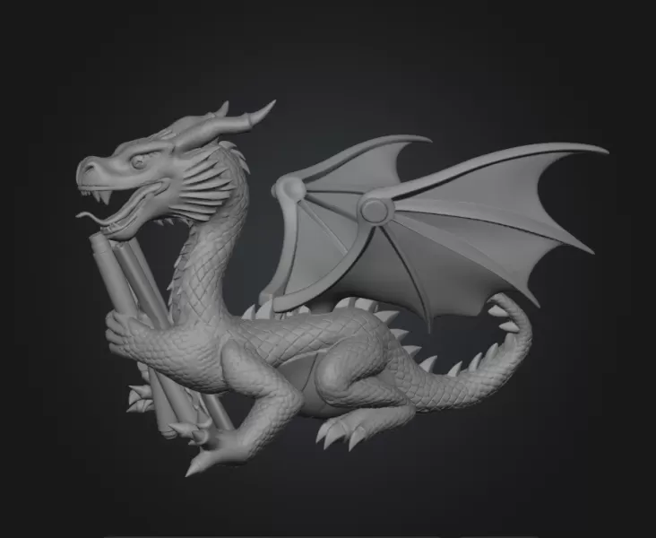 Dragon pen holder - Model preview 2
