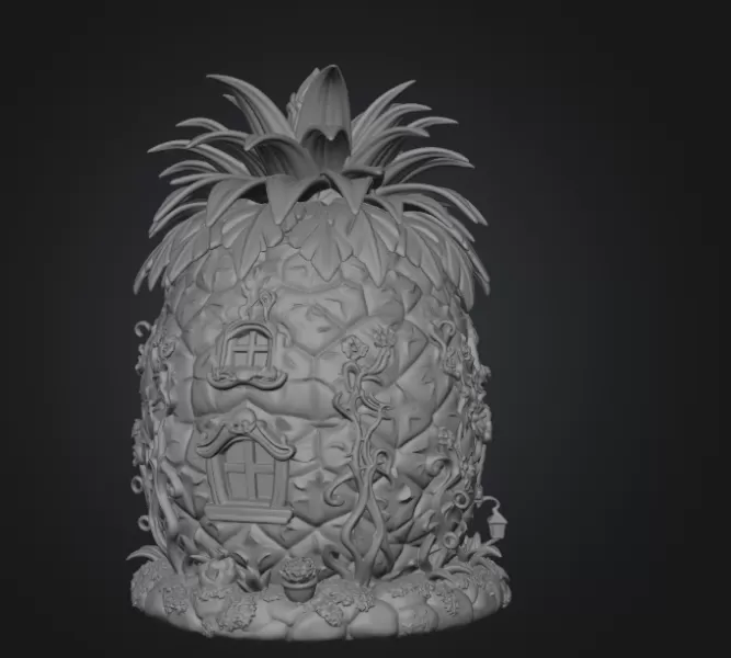 Pineapple Fantasy House STL File for 3D Printing - Model preview 9