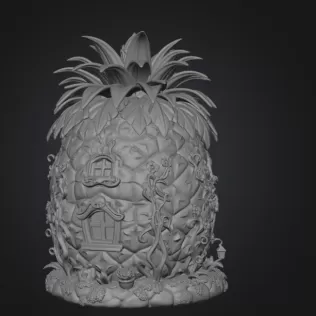 Pineapple Fantasy House STL File for 3D Printing - Model thumbnail 9