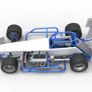 Supermodified front engine race car V4 Scale 1:25 - Model thumbnail 10