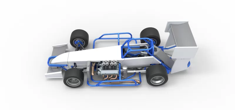 Supermodified front engine race car V4 Scale 1:25 - Model preview 10