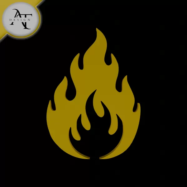Simple Flame Symbol - 2D Art - Model preview 1