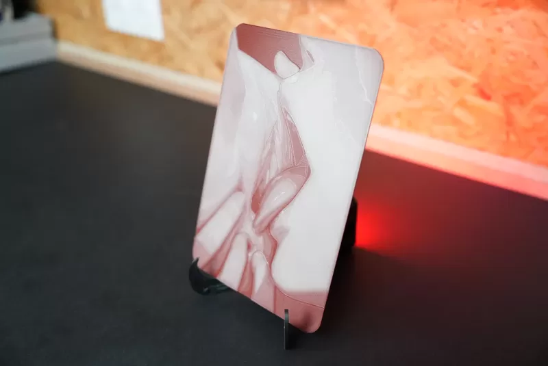 TONGUE PLAY GLOW (HueForge NSWF) 67x100mm - Model preview 3