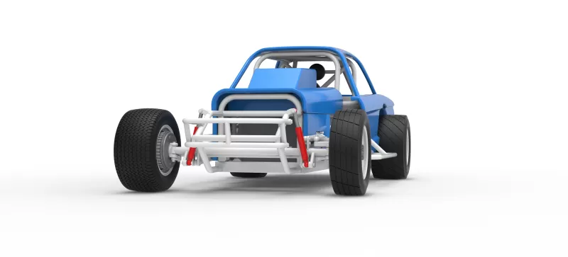 Vintage Dirt Modified stock car Version 10 Scale 1:25 - Model preview 6