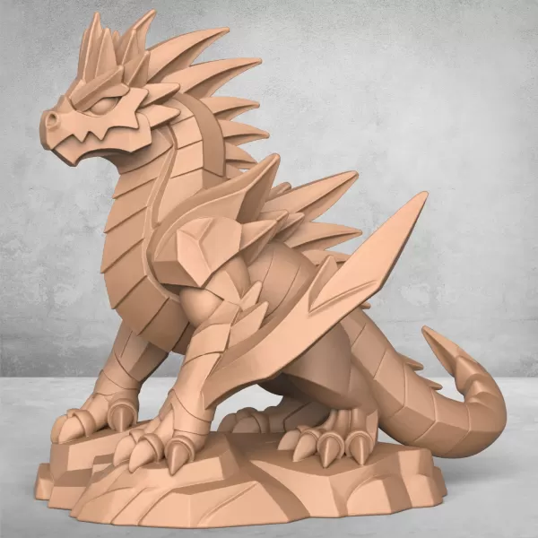 Medieval Dragon Warrior Statue - Model preview 4