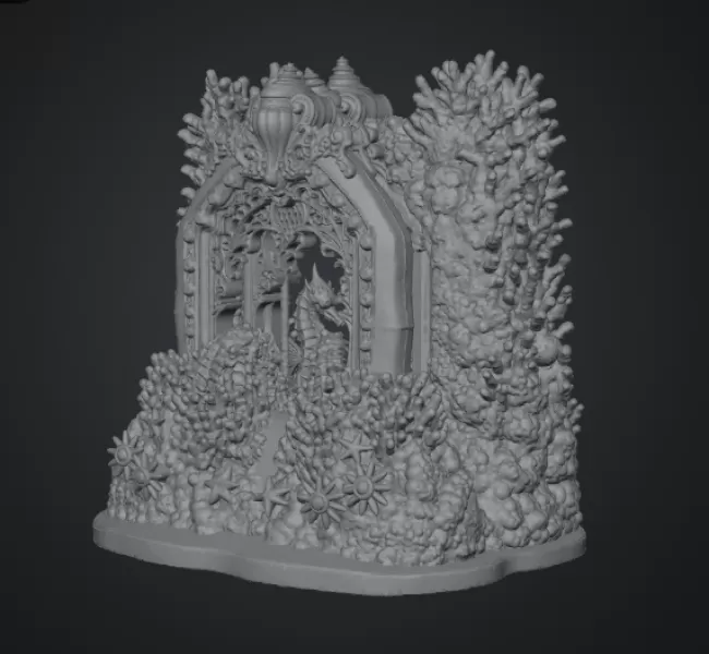 Coral Seahorse Fantasy Gateway STL File for 3D Print - Model preview 19