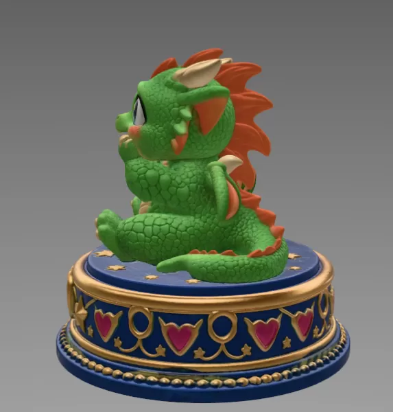 Excited Baby Dragon STL File for 3D Printing - Model preview 4