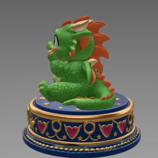Excited Baby Dragon STL File for 3D Printing - Model thumbnail 4