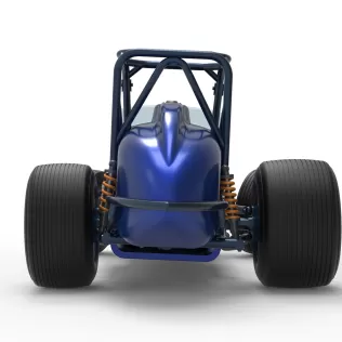 Dirt Silver Crown Champ car while turning Scale 1:25 - Model thumbnail 16