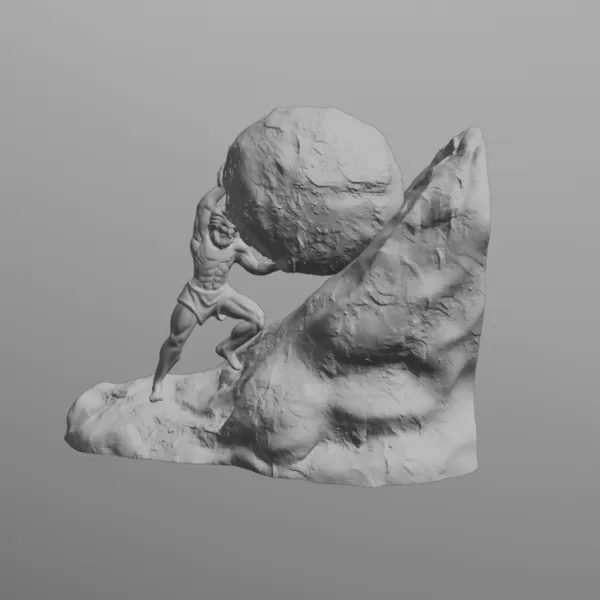 Sisyphus Bookends - Model preview 8