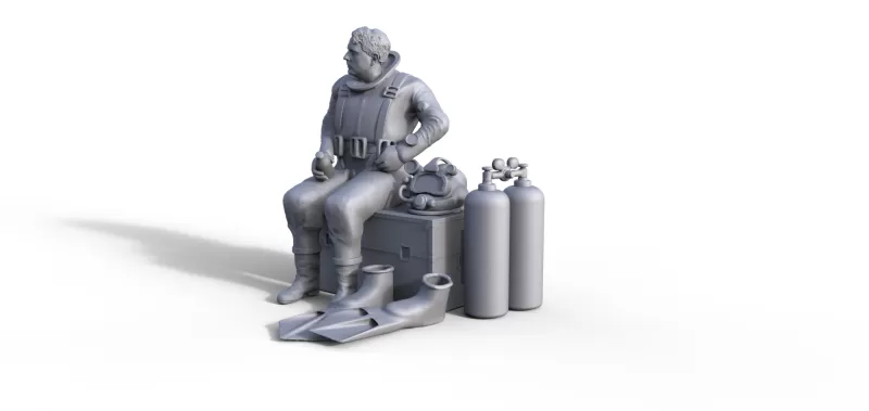 Diver Figure for ship model - Model preview 1