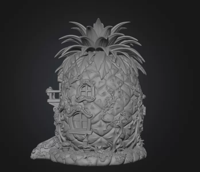 Pineapple Fantasy House STL File for 3D Printing - Model preview 8